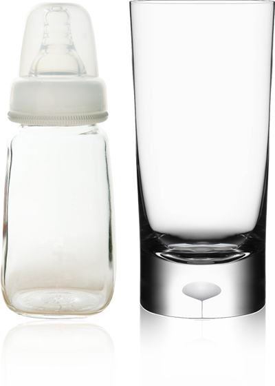 Antimicrobial Baby Bottle and Glassware Free of Bacteria